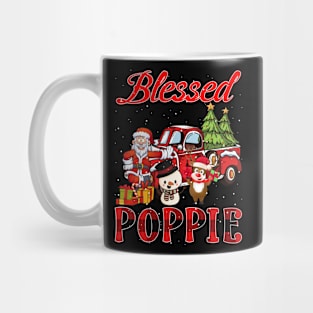 Blessed Poppie Red Plaid Christmas Mug